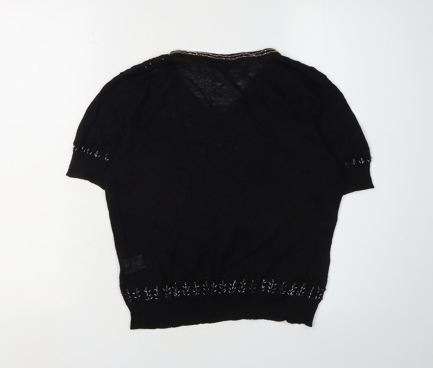 Edina Ronay Women's Black Embroidered Pullover Jumper L