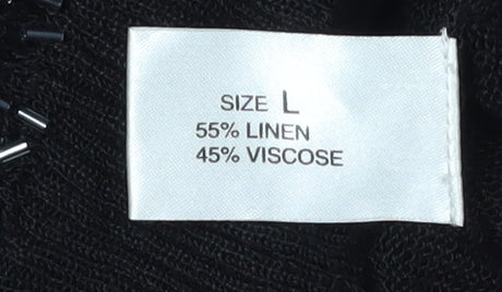 Edina Ronay Women's Black Embroidered Pullover Jumper L