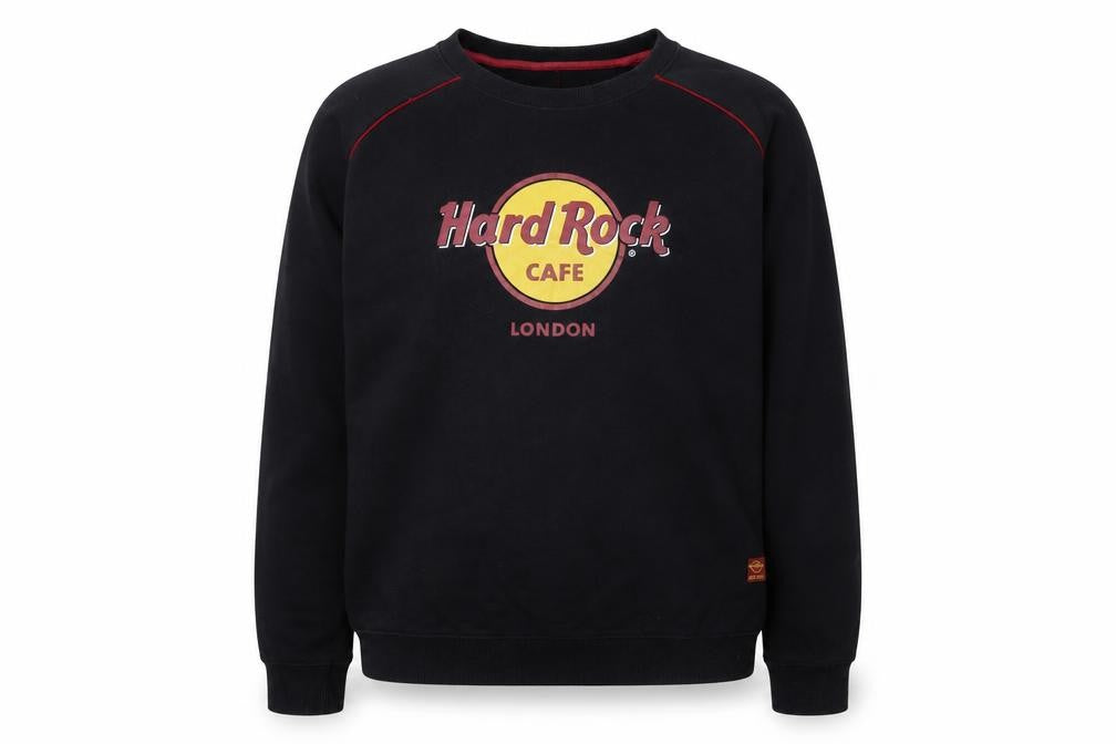 Front view of Hard Rock unisex black l pullover sweatshirt