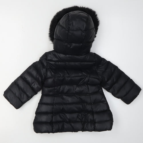 Benetton Girls Black Puffer Jacket 1-2 Years