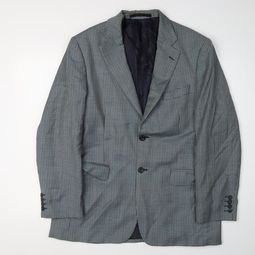 Marks and Spencer Men's Blue Check Wool Blazer 40R