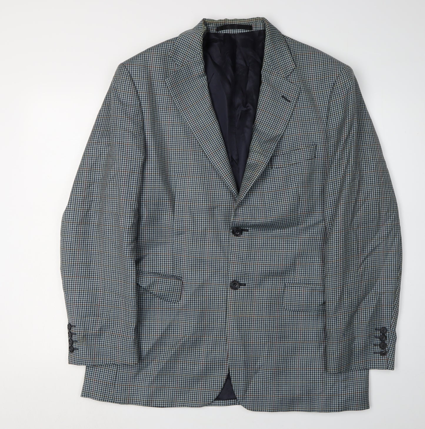 Marks and Spencer Men's Blue Check Wool Blazer 40R