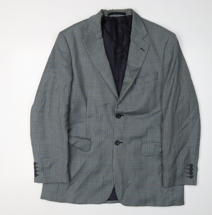 Marks and Spencer Men's Blue Check Wool Blazer 40R