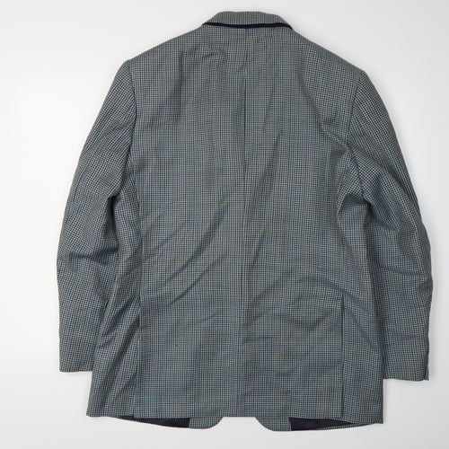 Marks and Spencer Men's Blue Check Wool Blazer 40R