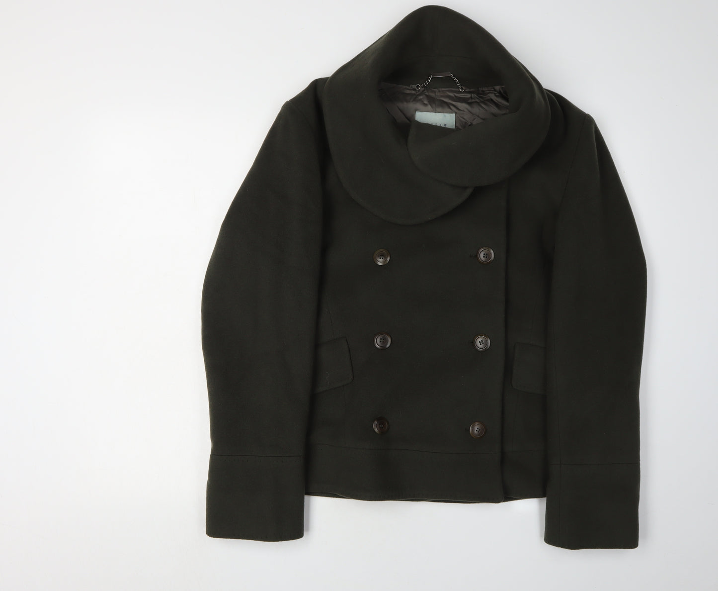 Jigsaw Women’s Green Wool Pea Coat Size 14