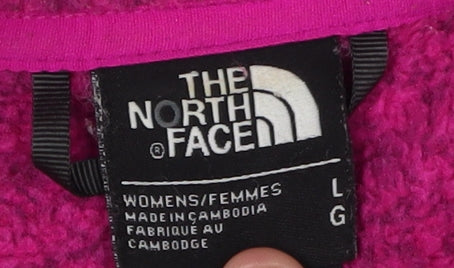 The North Face Women's Pink Fleece Mid-Length Jacket L
