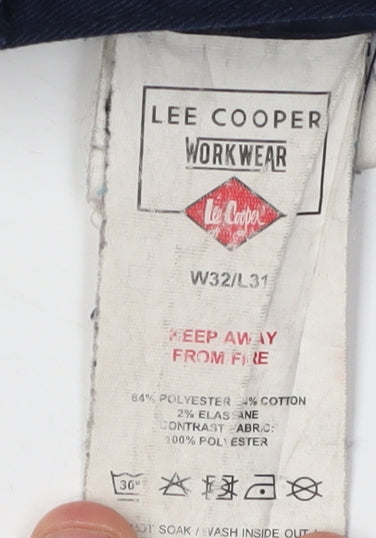 Lee Cooper Men's Blue Cargo Work Trousers, Size 32