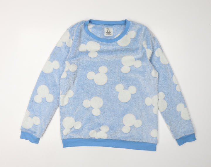 Disney Women's Blue Cartoon Pyjama Top - UK 12-14