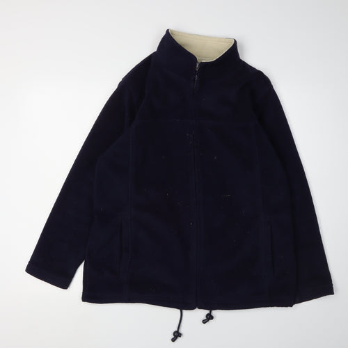 EWM Women's Blue Fleece Basic Jacket M Stylish Casual