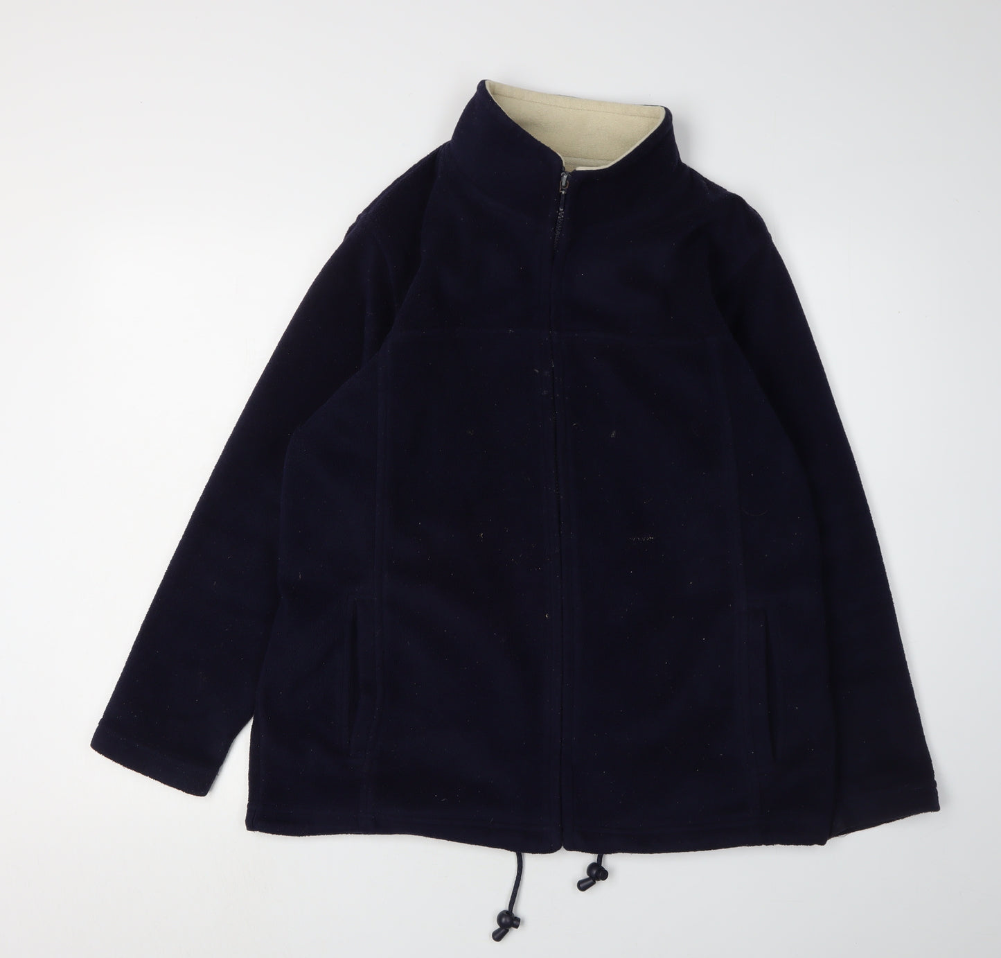 EWM Women's Blue Fleece Basic Jacket M Stylish Casual