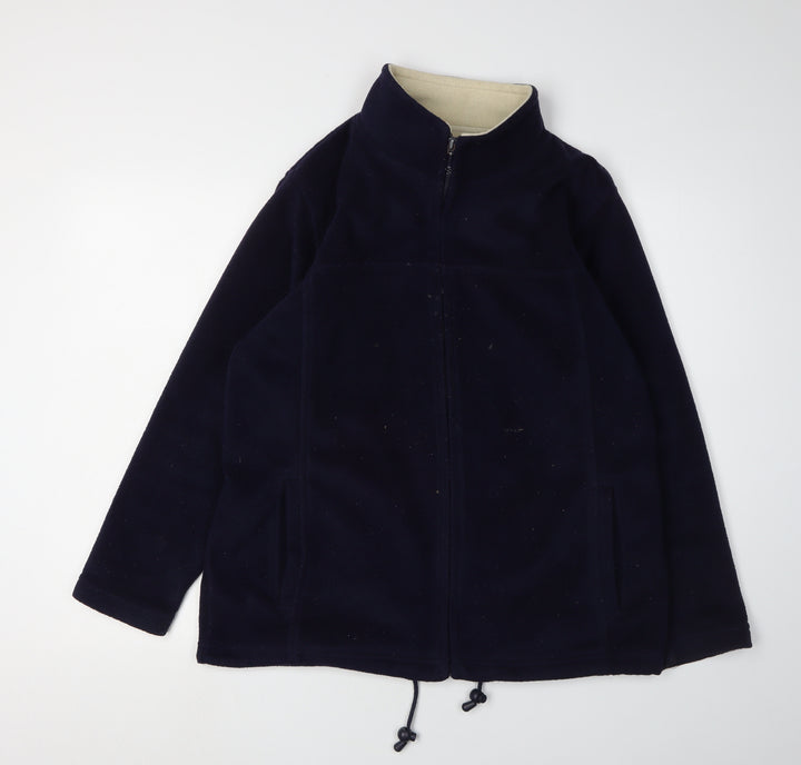 EWM Women's Blue Fleece Basic Jacket M Stylish Casual