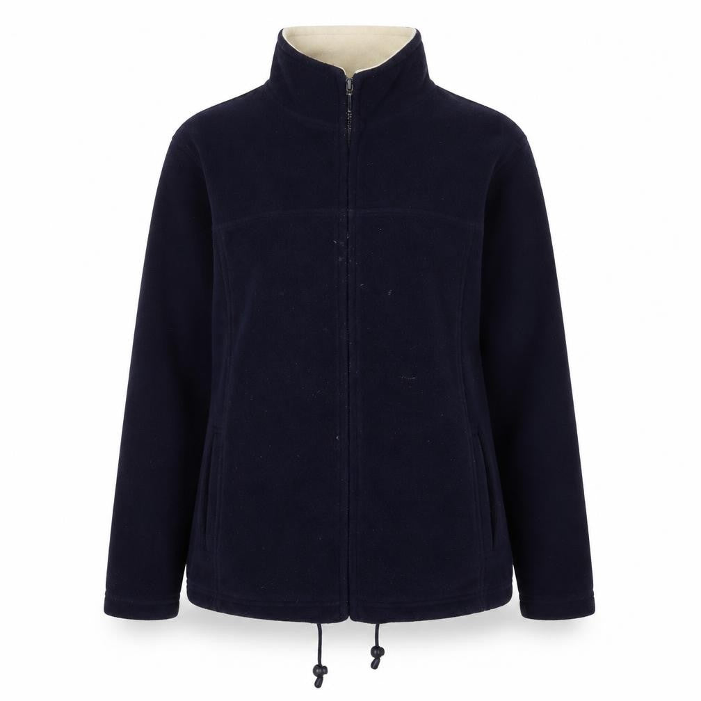 Front view of EWM Women's Blue Fleece Basic Jacket M Stylish Casual