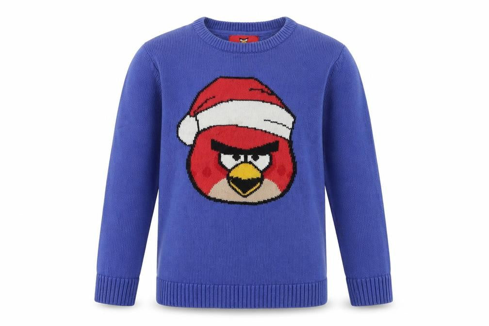 Marks and Spencer Boys Blue Angry Birds Christmas Jumper 9-10 Years