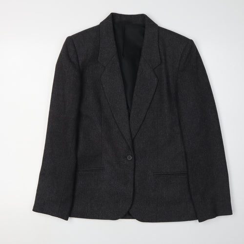 St Michael Women's Grey Blazer Size 10, Classic Wool