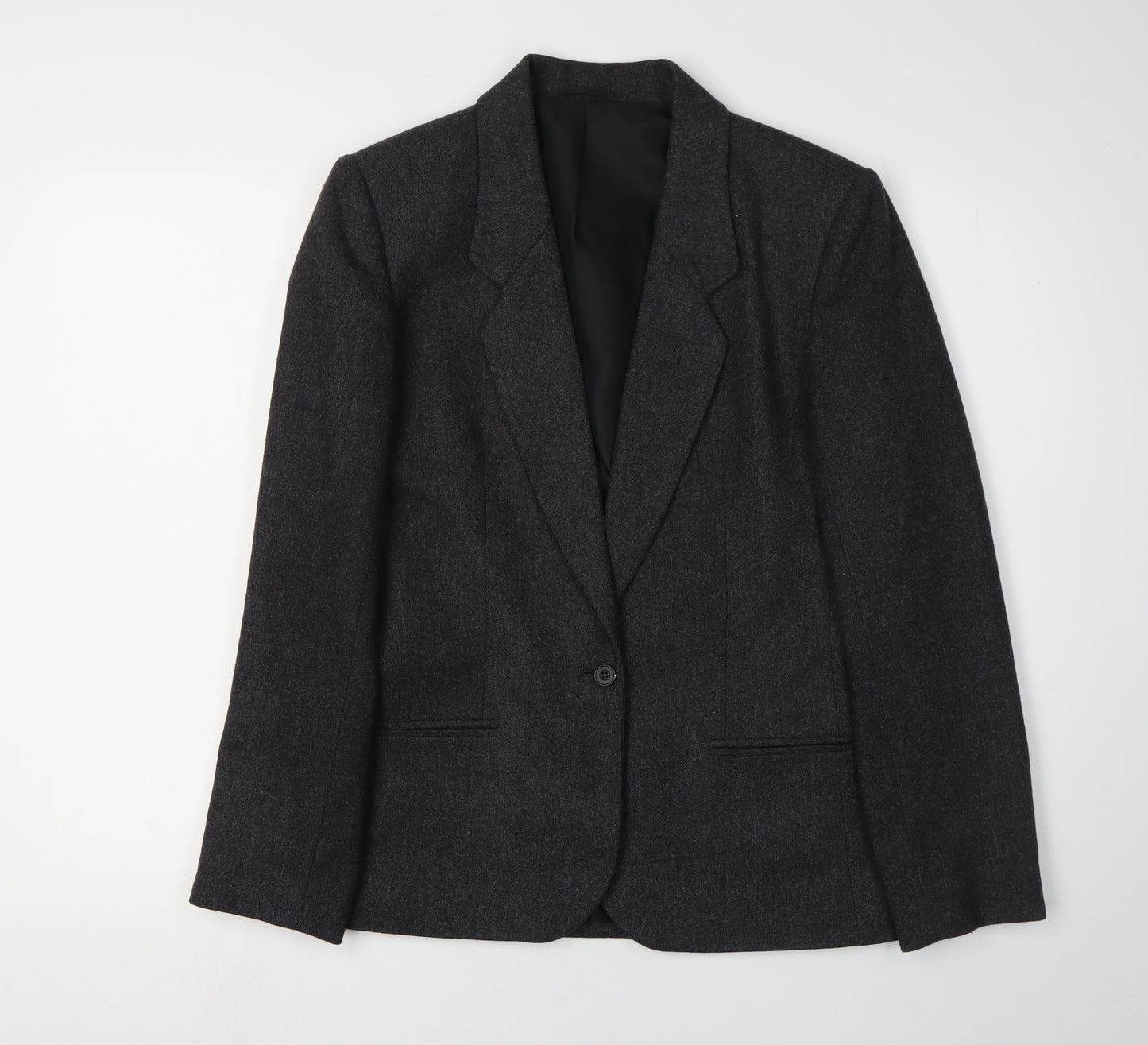 St Michael Women's Grey Blazer Size 10, Classic Wool