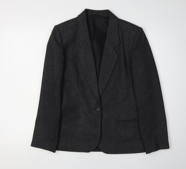 St Michael Women's Grey Blazer Size 10, Classic Wool
