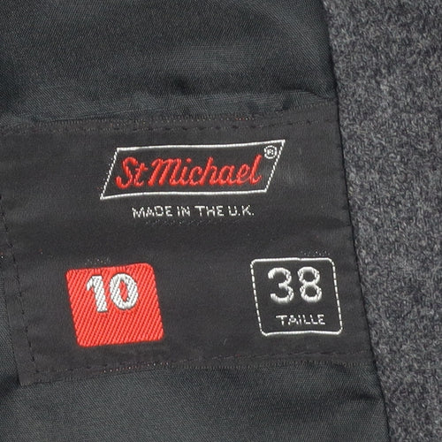 St Michael Women's Grey Blazer Size 10, Classic Wool
