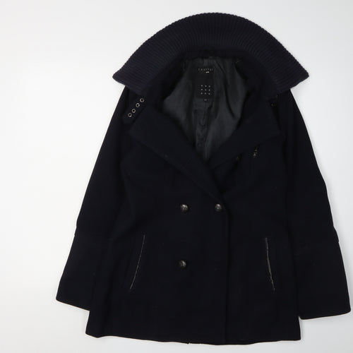 Crafted Women's Black Pea Coat Size 10 Classic Style