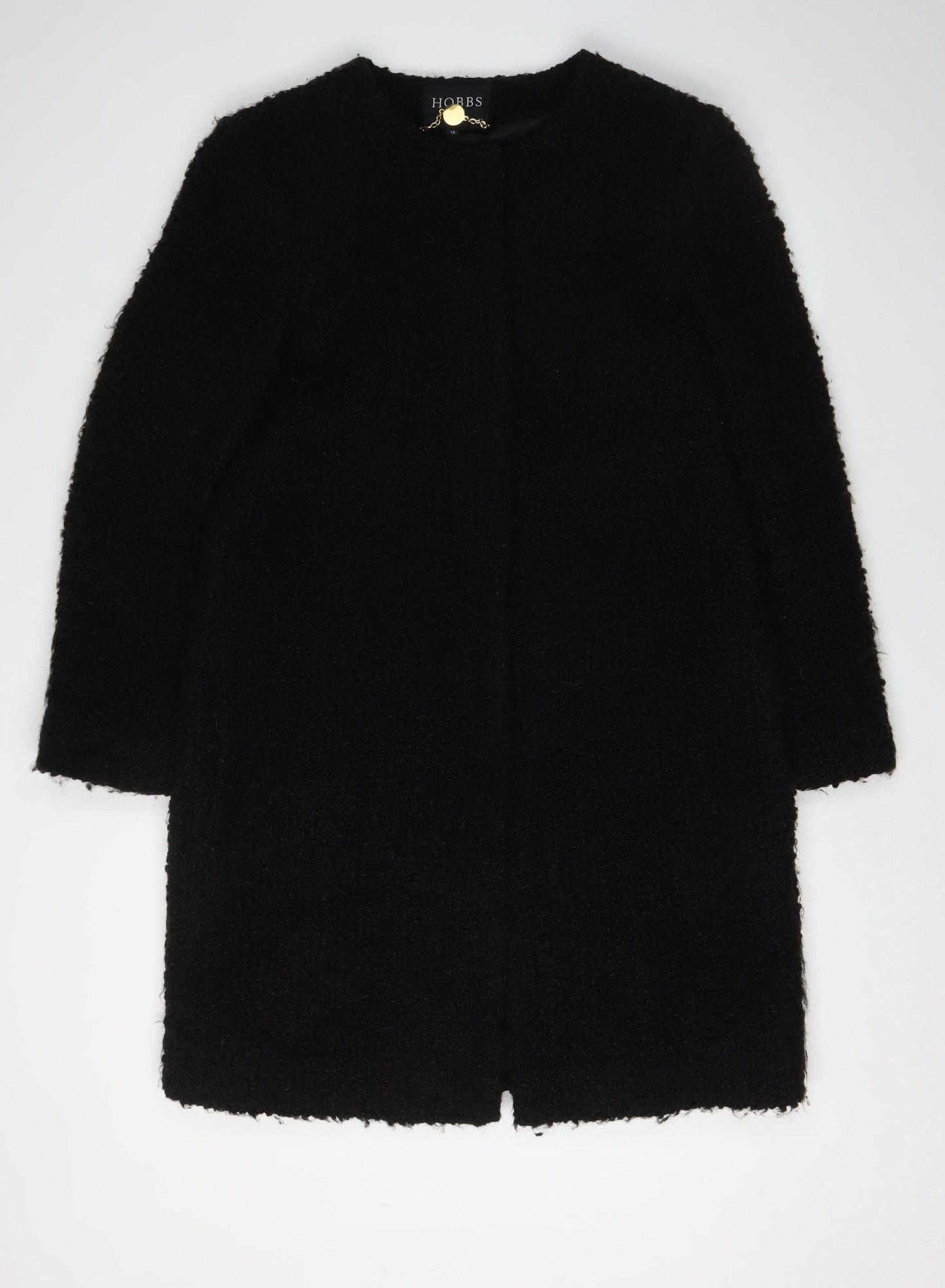 Hobbs Women's Black Wool Overcoat Size 12