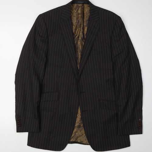 A39 Savile Row Men's Black Pinstripe Blazer Size 38L