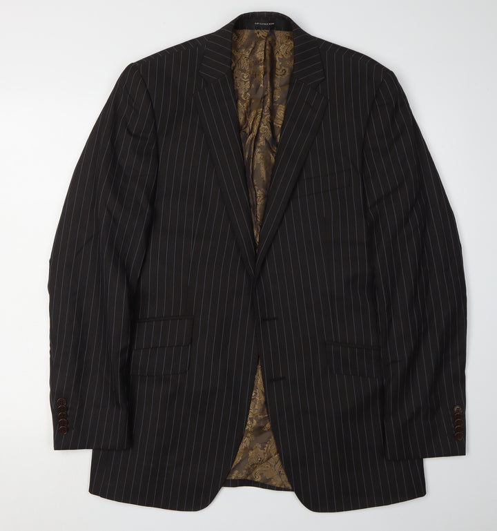 A39 Savile Row Men's Black Pinstripe Blazer Size 38L