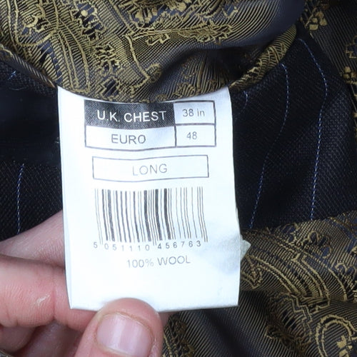 A39 Savile Row Men's Black Pinstripe Blazer Size 38L