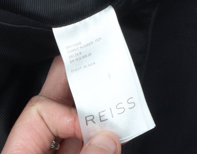 Reiss Men's Black Regular Fit Blazer Size 38R