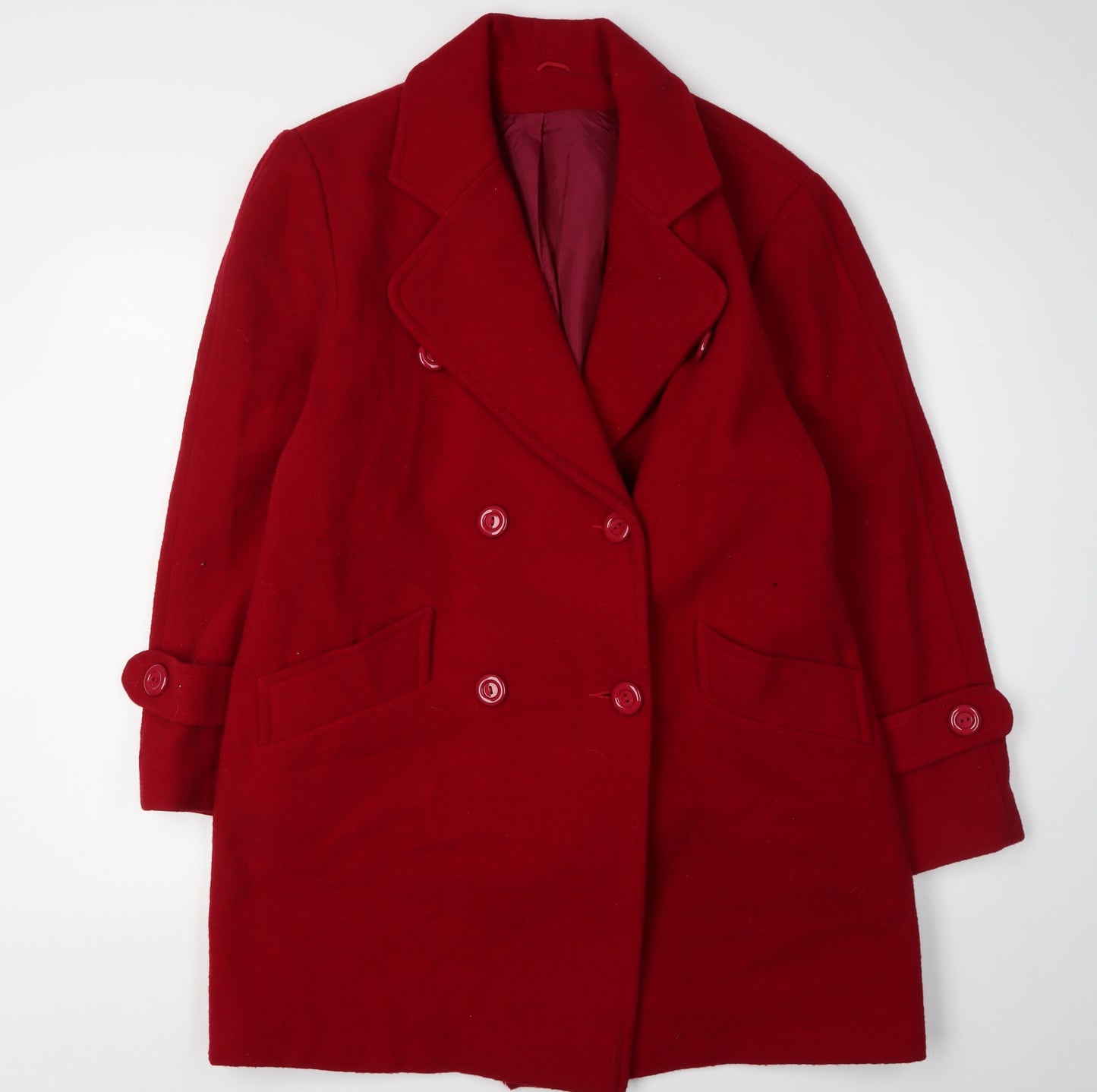 The Great Coat Company Women's Red Wool Pea Coat Size 14