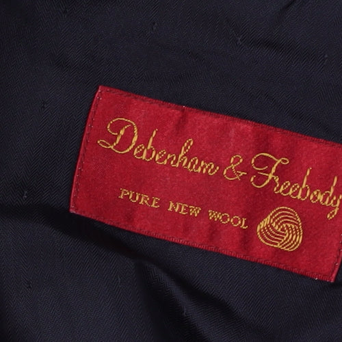 Debenham & Freebody Men's Black Blazer 44R Regular Wool