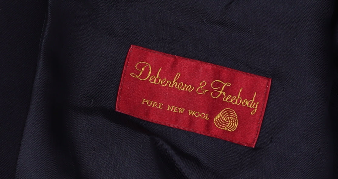 Debenham & Freebody Men's Black Blazer 44R Regular Wool