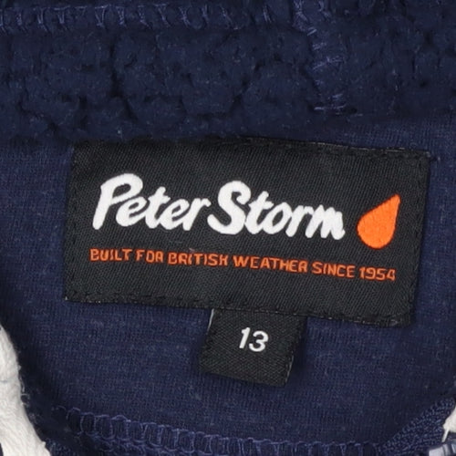 Peter Storm Boys Blue Hooded Jacket 13Y Full Zip