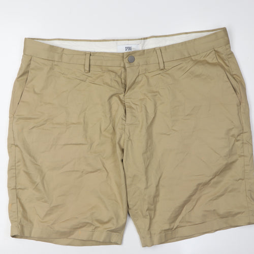 Spoke Men's Beige Chino Shorts L Belted Cotton