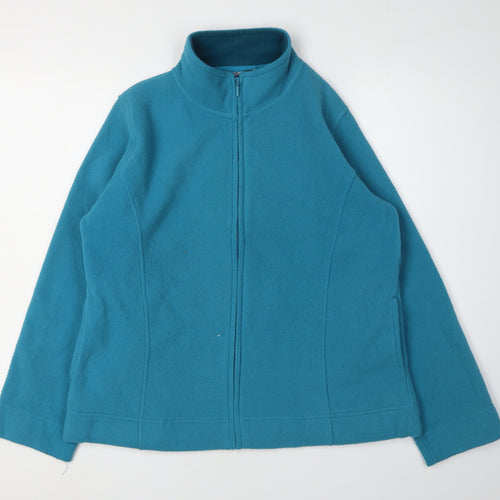 Izle Women's Blue Fleece Jacket, Size M, Lightweight Spring