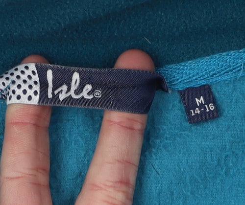 Izle Women's Blue Fleece Jacket, Size M, Lightweight Spring