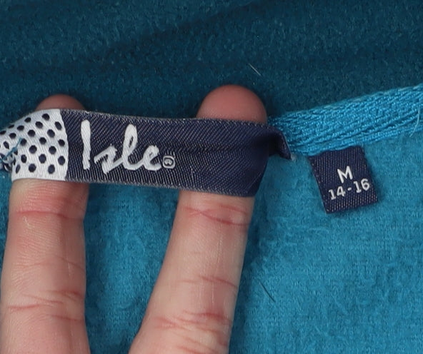 Izle Women's Blue Fleece Jacket, Size M, Lightweight Spring