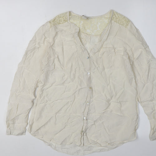Monsoon Women's Ivory Lace V-Neck Blouse Size 8 Casual