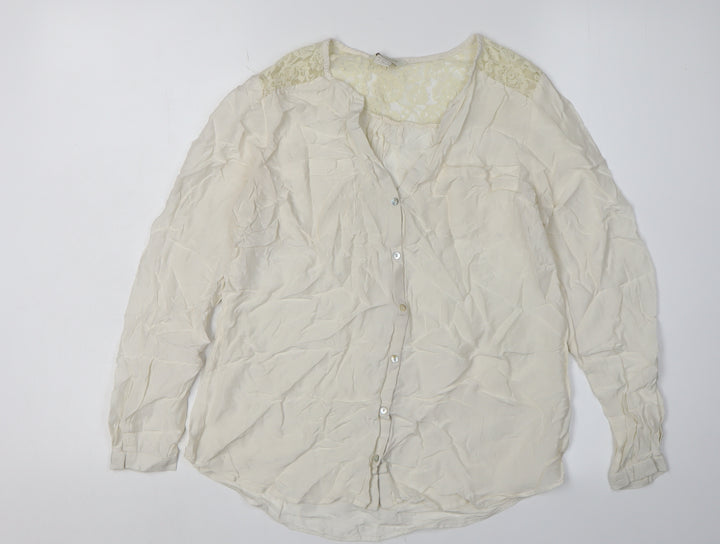 Monsoon Women's Ivory Lace V-Neck Blouse Size 8 Casual