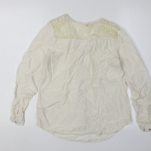 Monsoon Women's Ivory Lace V-Neck Blouse Size 8 Casual