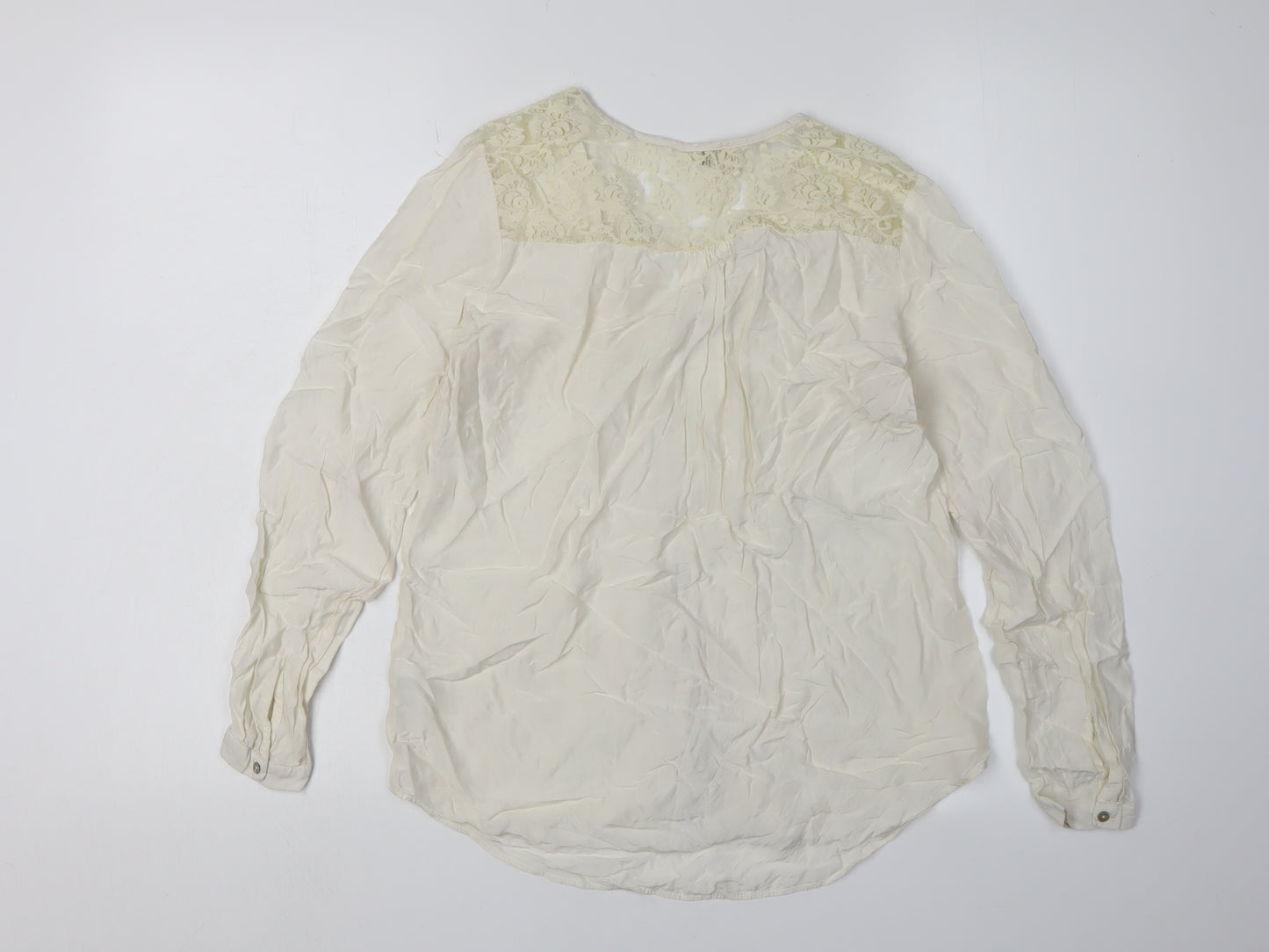 Monsoon Women's Ivory Lace V-Neck Blouse Size 8 Casual