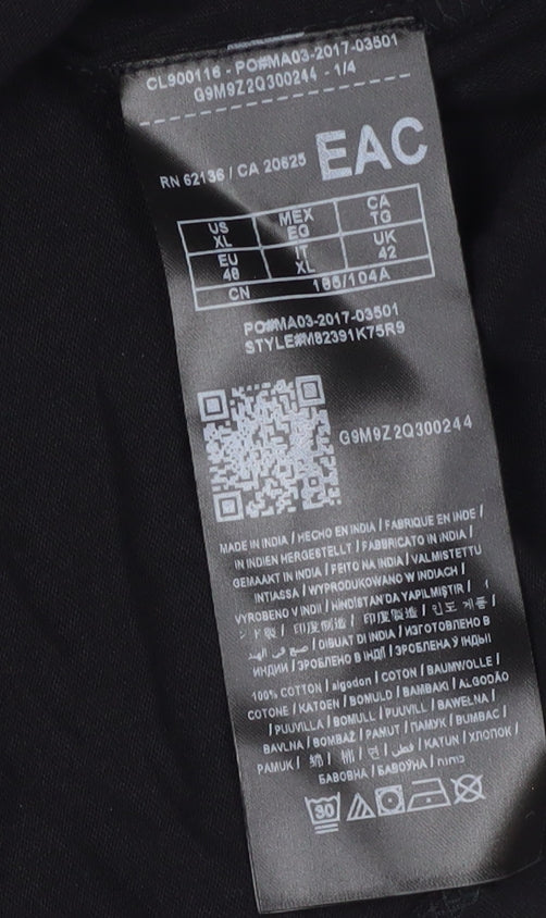 Guess Men's Black Graphic Print XL Crew T-Shirt