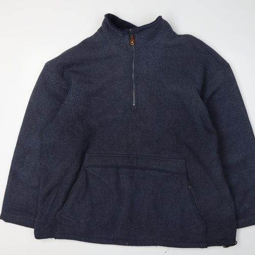St. Bernard Blue 1/4 Zip Fleece Sweatshirt XL Unisex