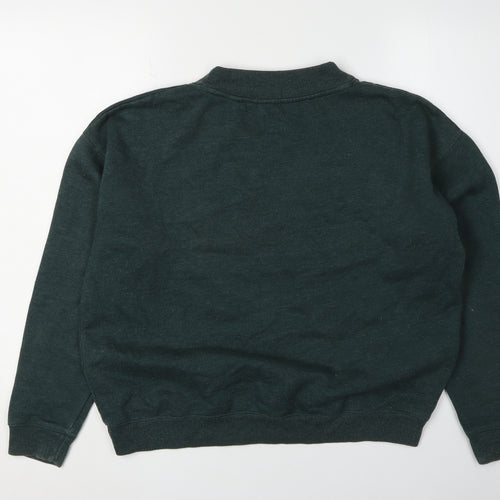 Jack Wills Women's Green V-Neck Pullover Sweatshirt