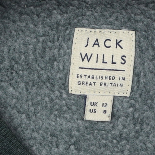 Jack Wills Women's Green V-Neck Pullover Sweatshirt