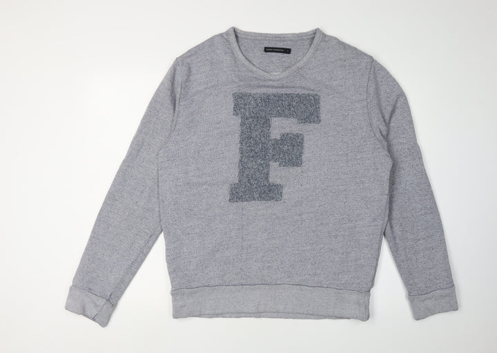 French Connection Grey Logo Sweatshirt Men L