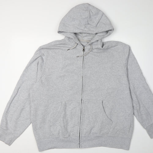 Uniqlo Men's Grey Full Zip Hoodie 2XL