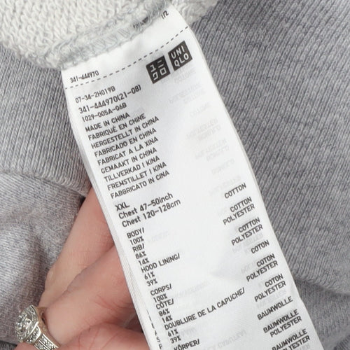 Uniqlo Men's Grey Full Zip Hoodie 2XL