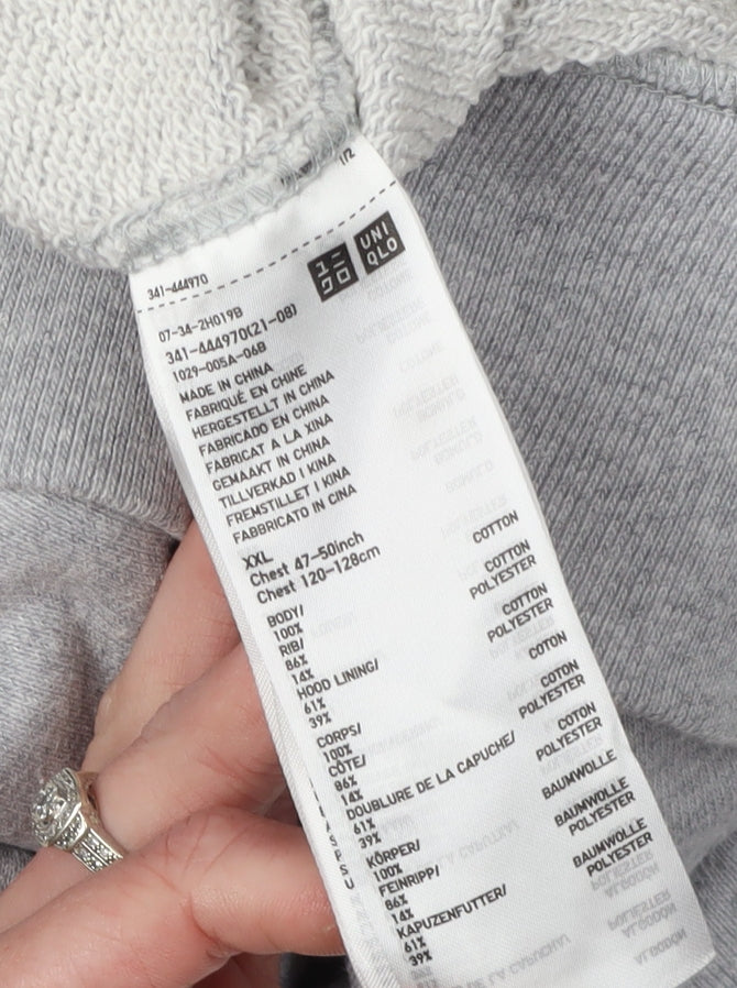 Uniqlo Men's Grey Full Zip Hoodie 2XL