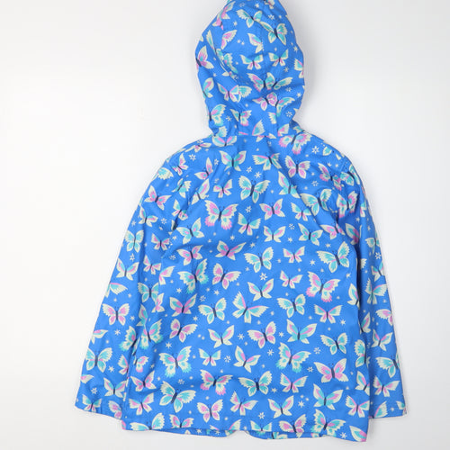 Hatley Girls Blue Butterfly Rain Coat, 8 Years