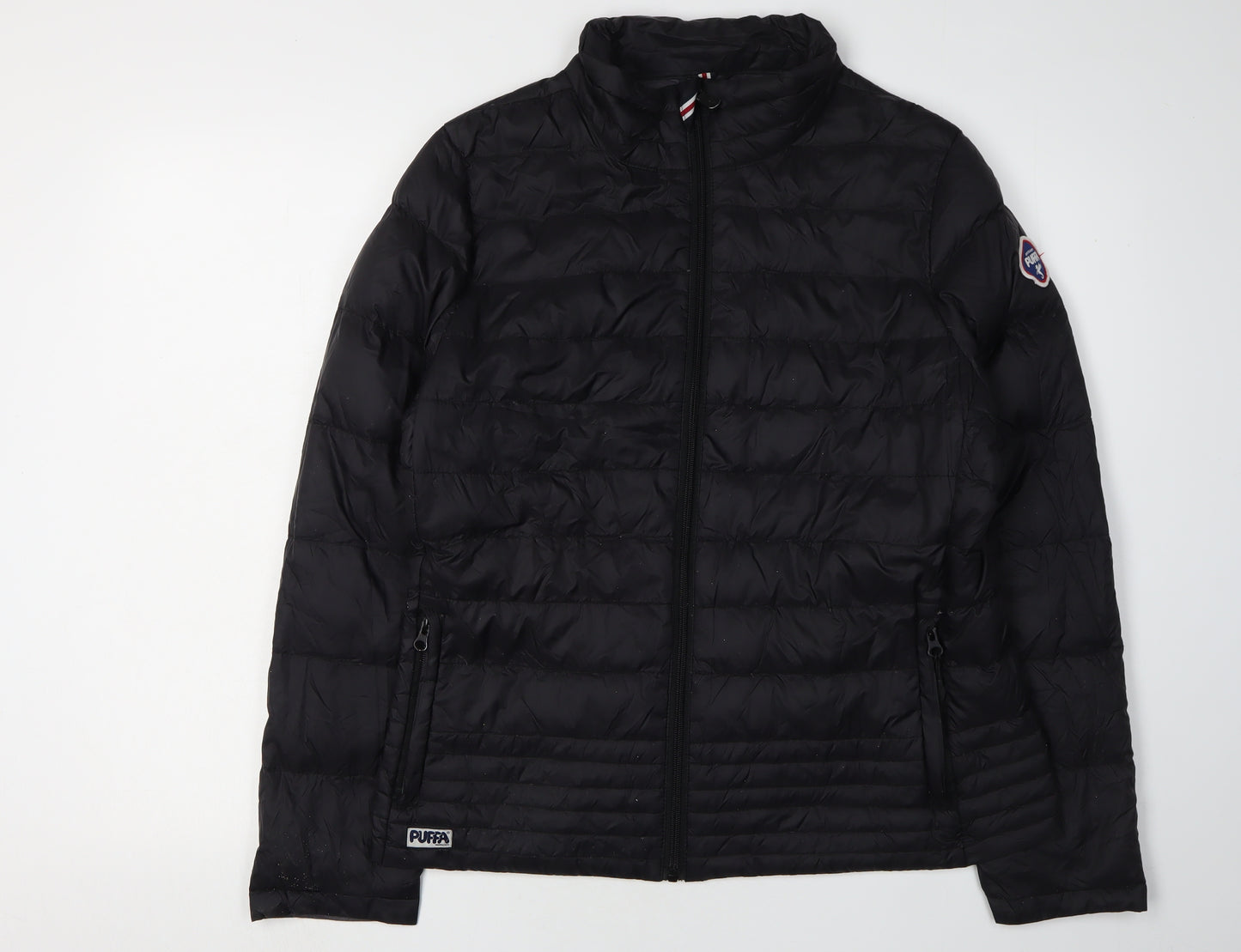 Puffa Boys Black Puffer Jacket L Lightweight Insulated