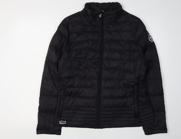 Puffa Boys Black Puffer Jacket L Lightweight Insulated